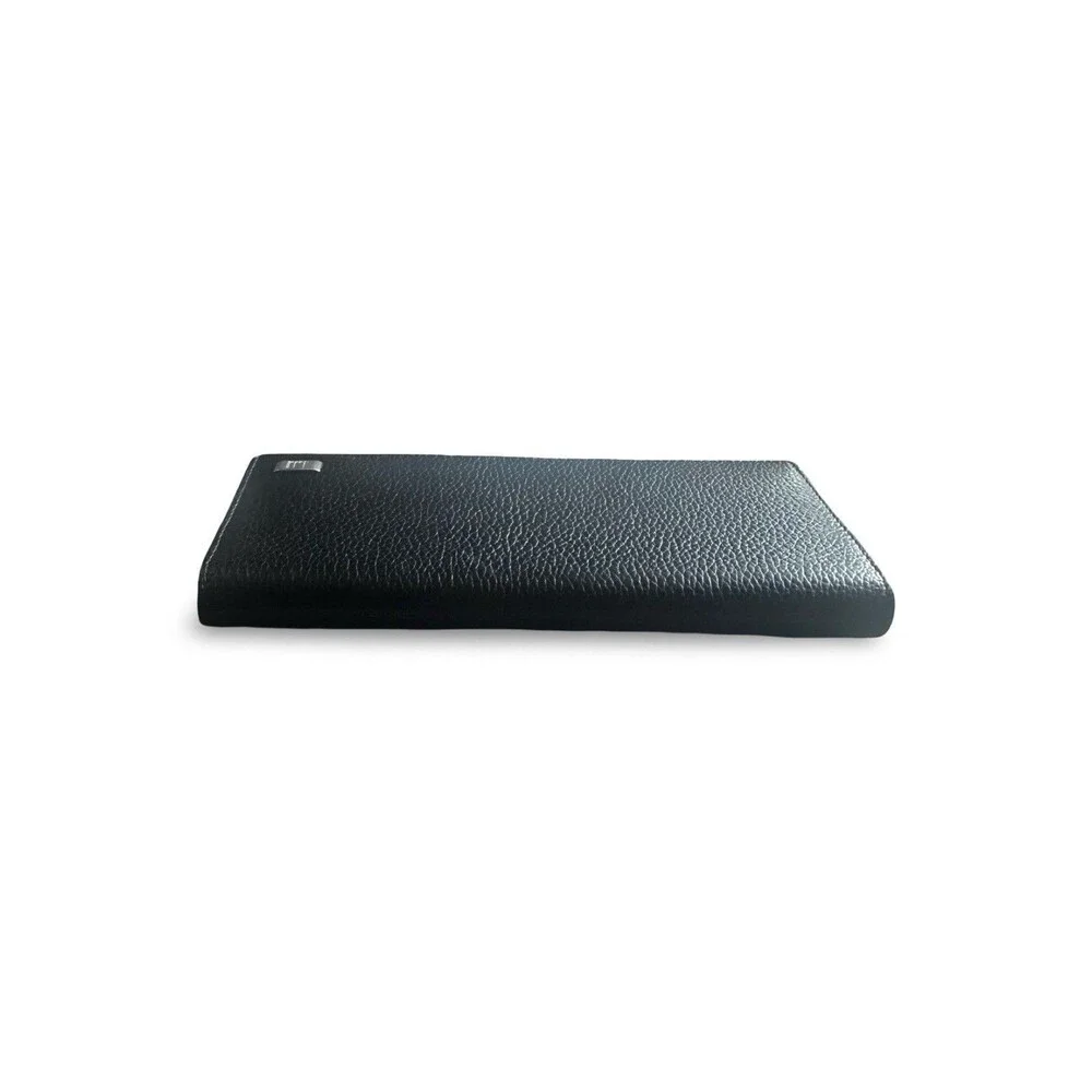 Dunhill Avorities LIKE NEW Authentic Black pebbled Wallet Silver Hardware